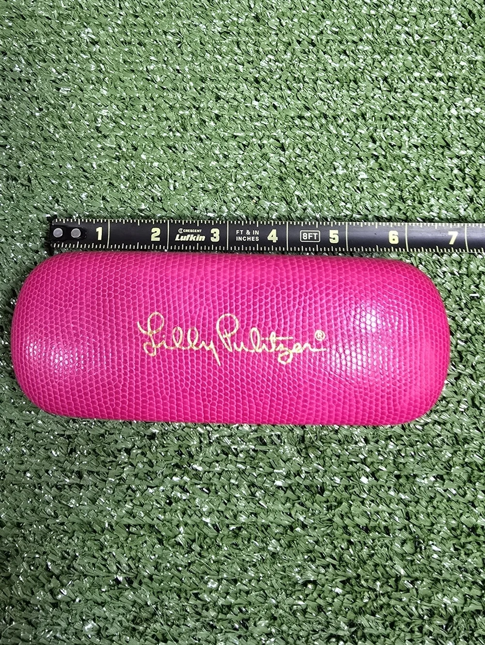 Lilly Pulitzer Hot Pink Faux Leather Snakeskin Embossed Glasses Hardcase